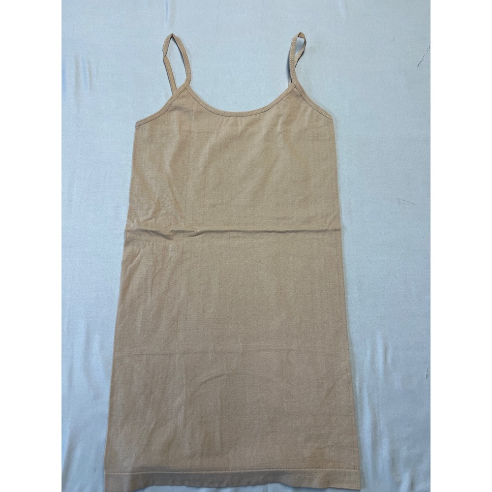 Prime Cut Womens Tan Nude Seamless Longline Camisole Spaghetti Strap Tank Top OS